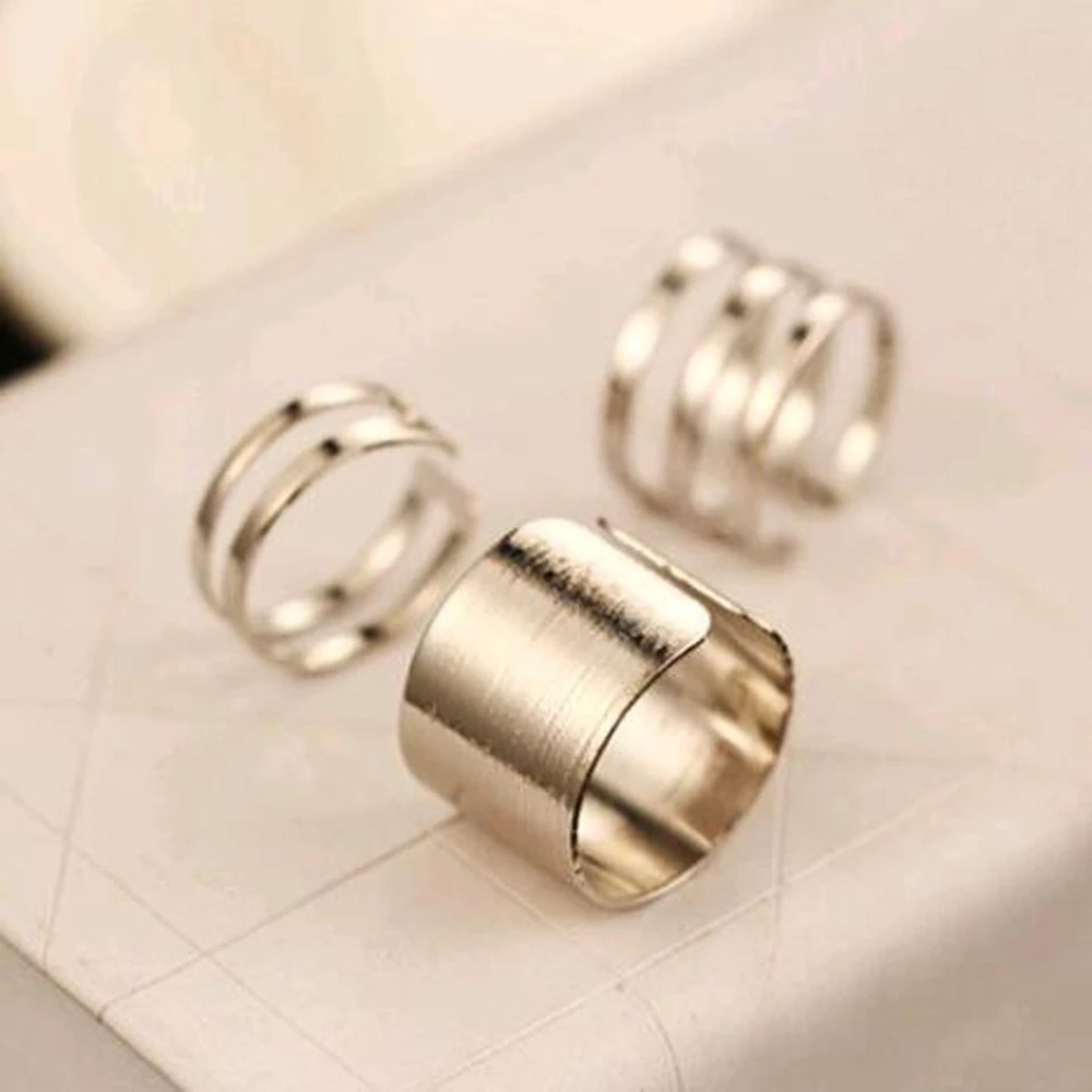 3 for $27 ❤️ Silver / Gold knuckle rings set (3) - Picture 2 of 6